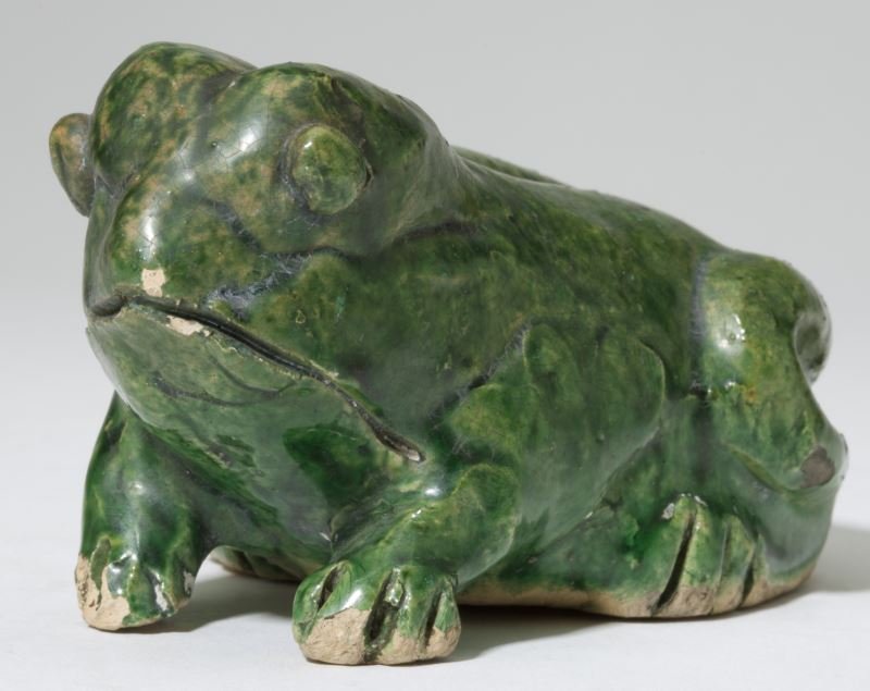 NC Pottery Frog, Carolina Pottery: NC Pottery Frog, Carolina PotteryCandor area, NC, circa 1930, hand-formed earthenware, impressed stamp on the bottom.2.5 x 4.5 in.Private Collection, Orange County, NC