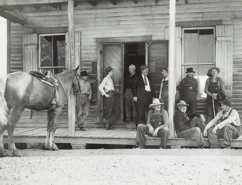 Edward Clark (1911-2000), "Sgt. Alvin York...": Edward Clark (1911-2000), "Sgt. Alvin York...""...WWI Hero, Pall Mall, Tenn. '43," silver print, mounted and framed. Photograph 14 1/8 x 18.5 in.; DOA 22 x 26.5 in.This photograph, taken in Clark's ho