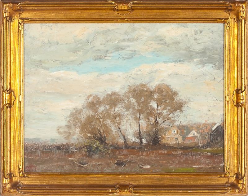 Henry Ward Ranger (NY/CT, 1858-1916), The Willows: Henry Ward Ranger (NY/CT, 1858-1916), The Willowsoil on academy board, with artist's estate stamp at lower left, presented in the likely original frame inscribed on the verso "Henry W. Ranger, NA / Pu