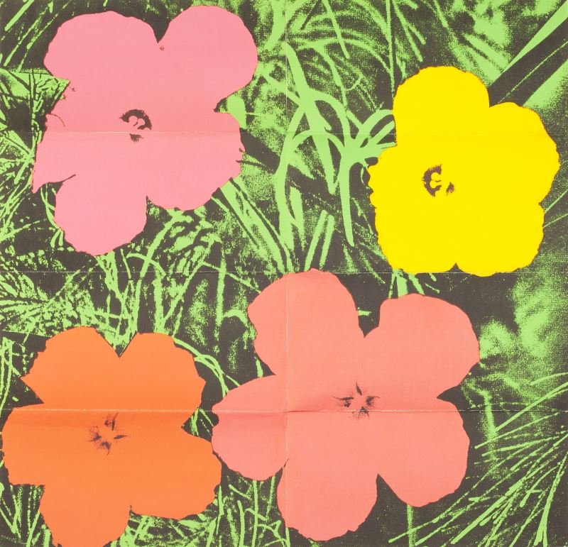Andy Warhol, Flowers Lithograph: Andy Warhol, Flowers Lithograph(American, 1928-1987), color lithograph, 1964 (mailer), published by Leo Castelli, New York.22 x 22 in.