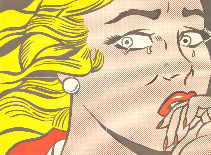 Roy Lichtenstein, Crying Girl, Lithograph: Roy Lichtenstein, Crying Girl, Lithograph(American, 1923-1997), off-set lithograph in colors, produced by Leo Castelli, 1963, New York.17 x 23 in.