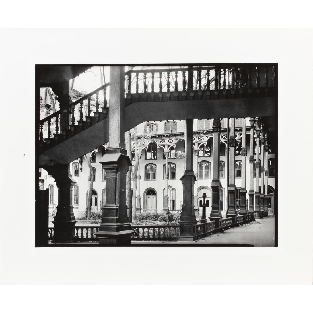 Walker Evans (1903-1975), Porch and External Stairwell: large format, gelatin silver print, circa 1930-1933, printed late 1970s, numbered 1 /75 at lower right margin and with Walker Evans Estate blindstamp at lower right. 14.25 x 18.5 in.; Sheet 20 x 23 15