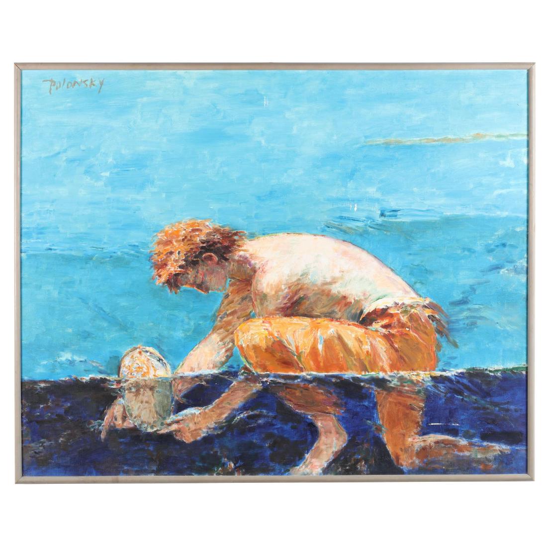 Arthur Polonsky (MA, b. 1925), The Wagner Mirror: oil on canvas, signed at upper left, titled on the verso, framed. DOA 49 x 62 in. Private Collection, Virginia Additional high-resolution photos are available at LelandLittle.com