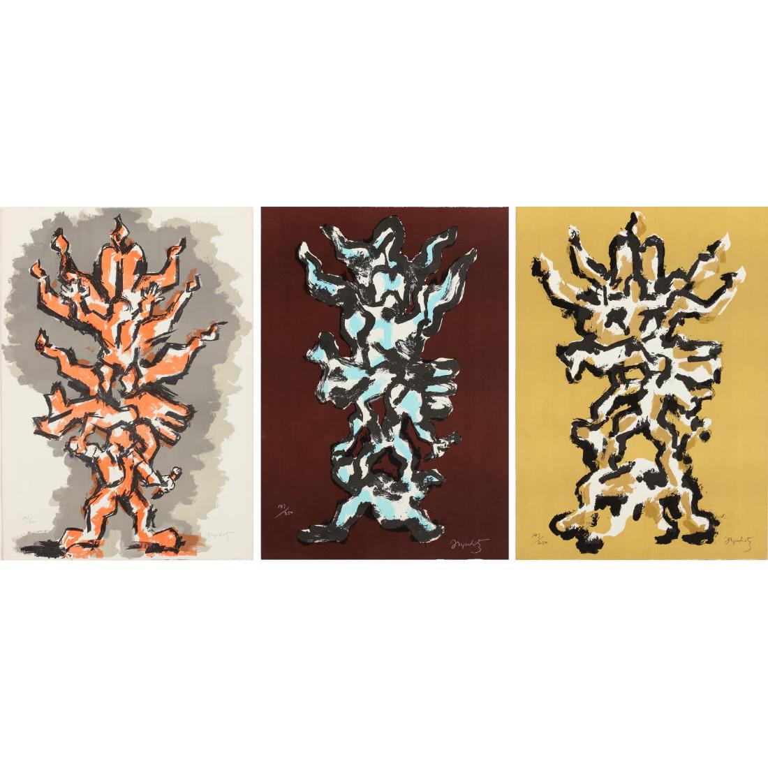 Jacques Lipchitz (Fr./Am.,1891-1973), Tree of Life: (New York City: Hadassah, 1971) consisting of three (3) signed limited edition lithographs, each numbered 147/250 and housed with a frontis sheet in a protective linen folder. Sheets 25.75 x 18.25 in.