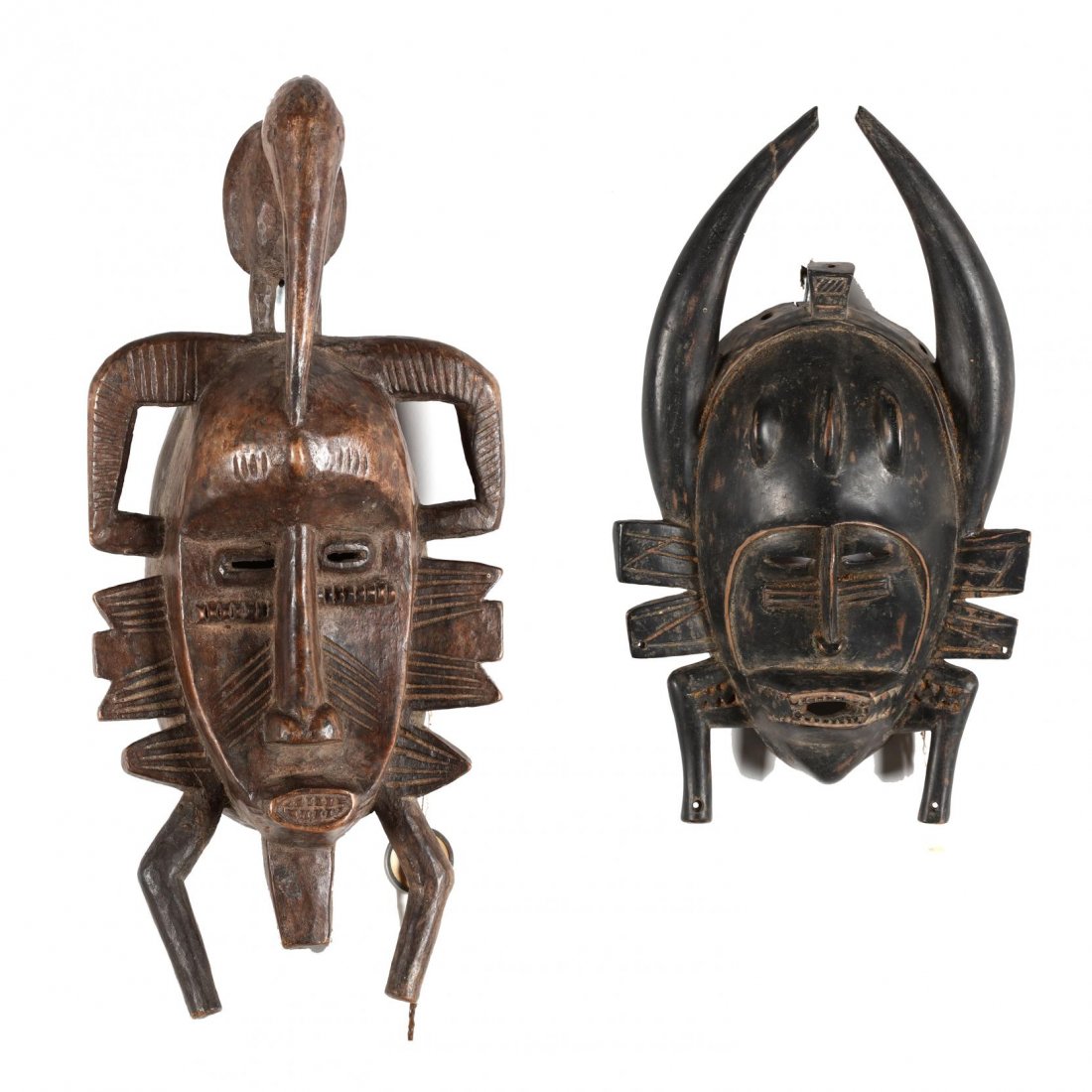 Ivory Coast, Two Senufo Kpelie Masks (1 of 7)