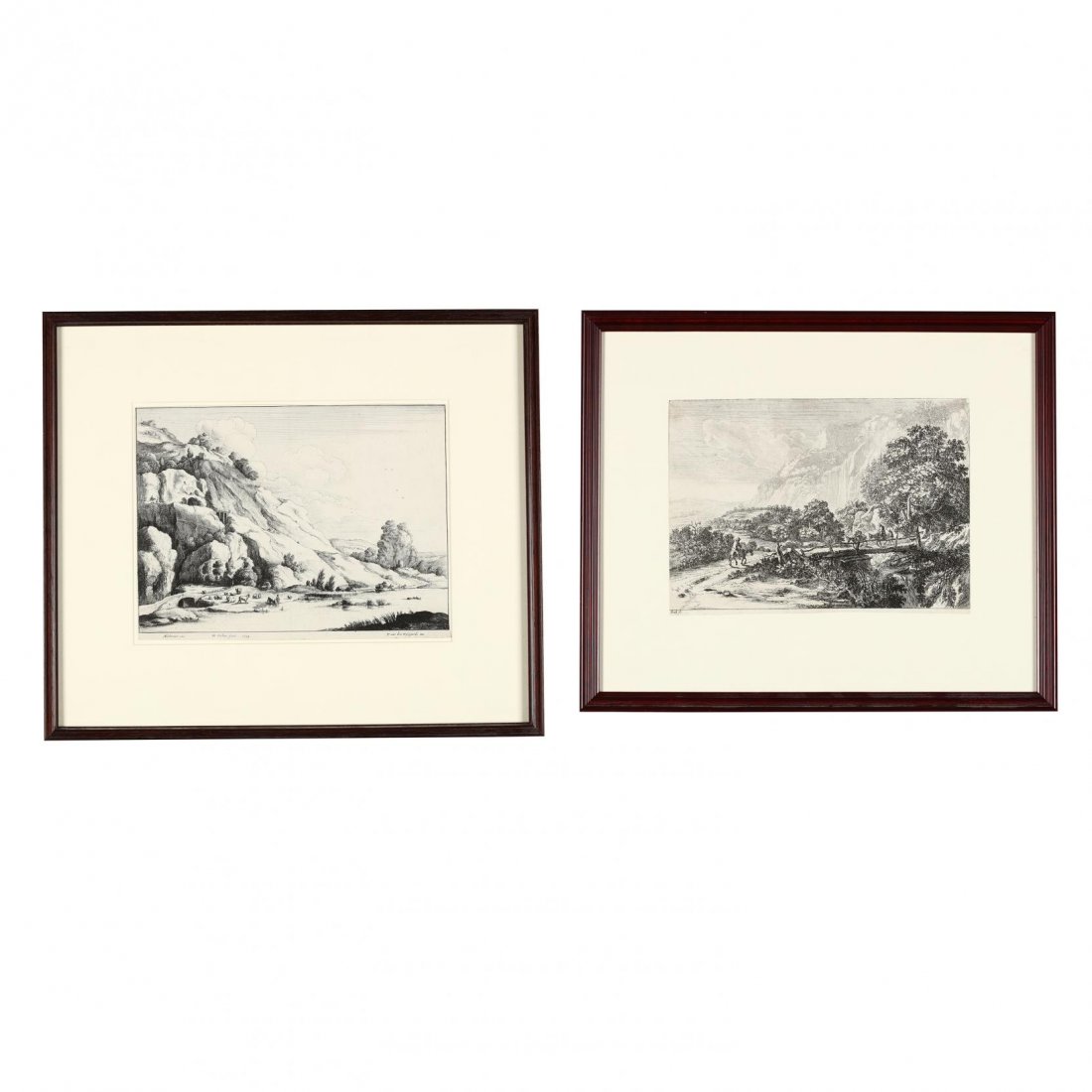 Pair of Continental Landscapes Picturing Cattle and (1 of 6)