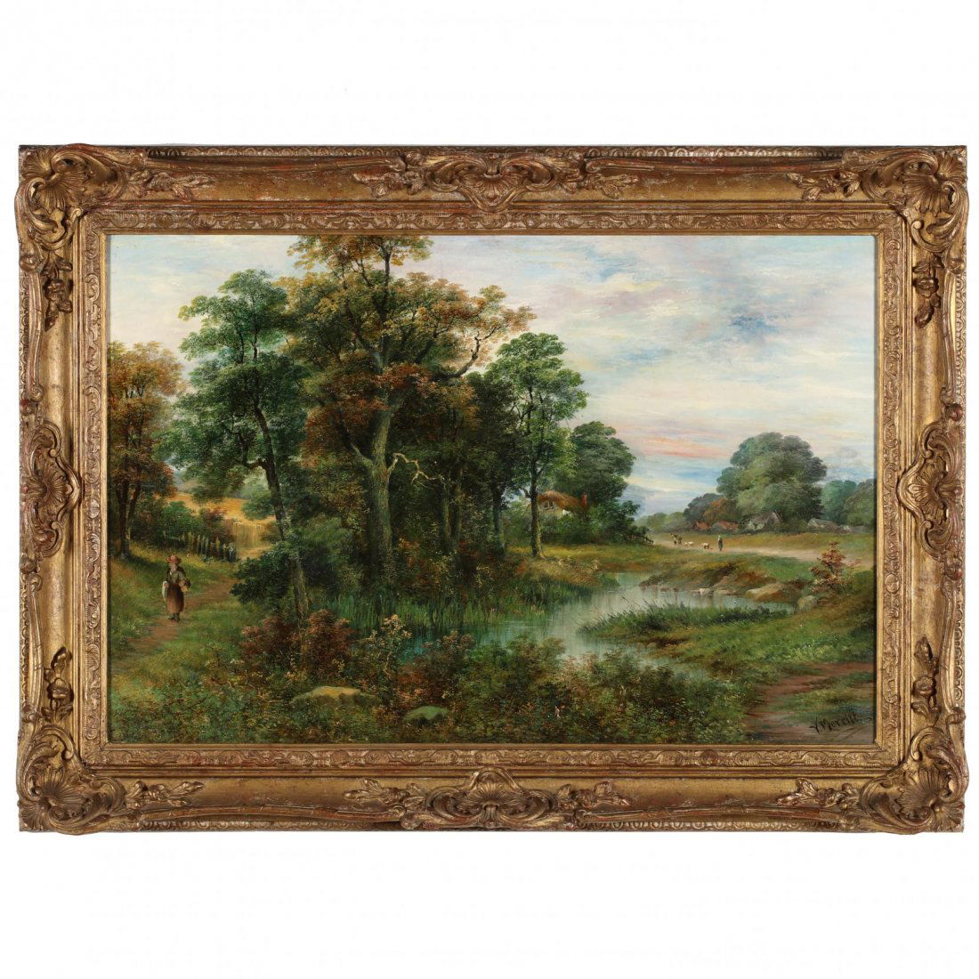 V. Merritt (English, b. 1850), Landscape (1 of 4)