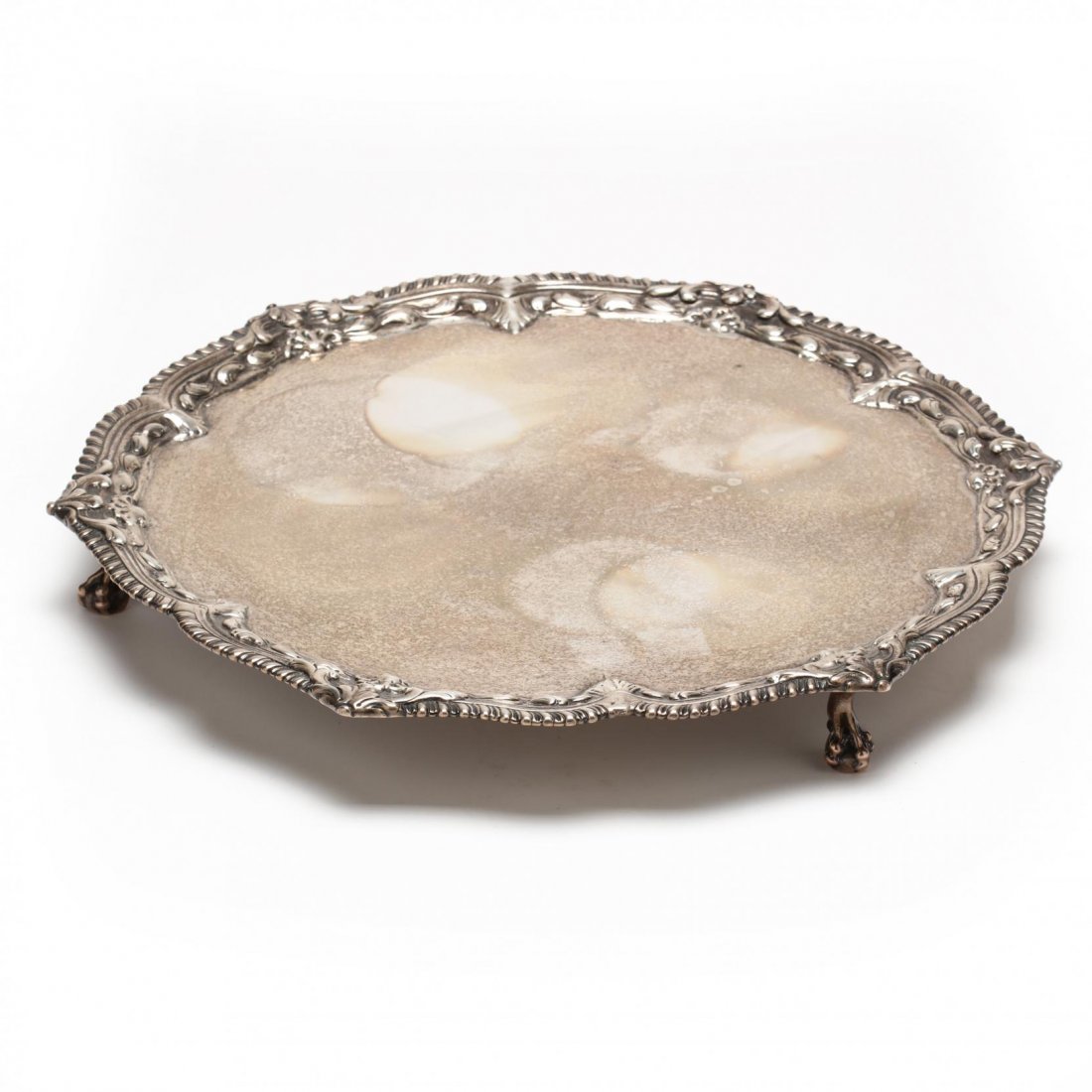 Large Antique Silver Salver (1 of 3)