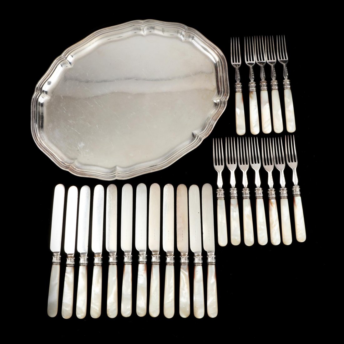 English Fish set and German Silver Tray (1 of 4)