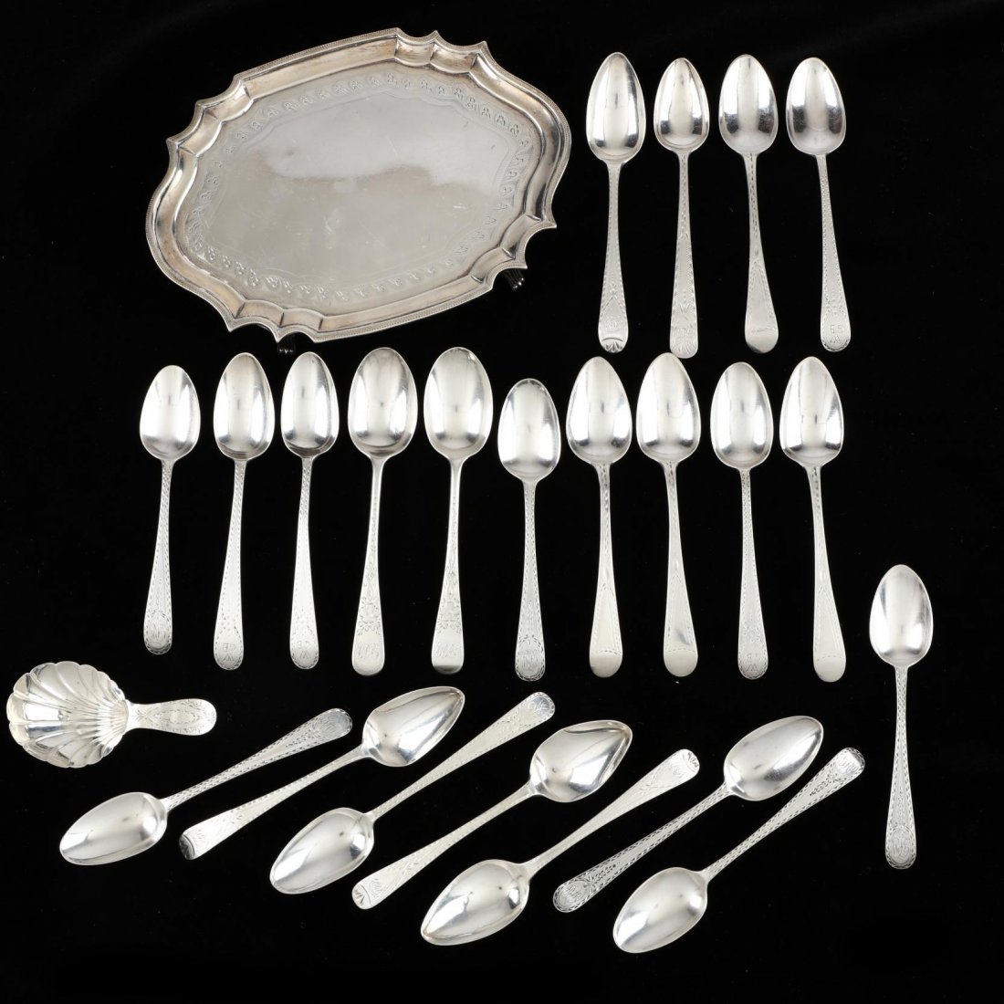 Georgian Silver Tea Accoutrements (1 of 3)