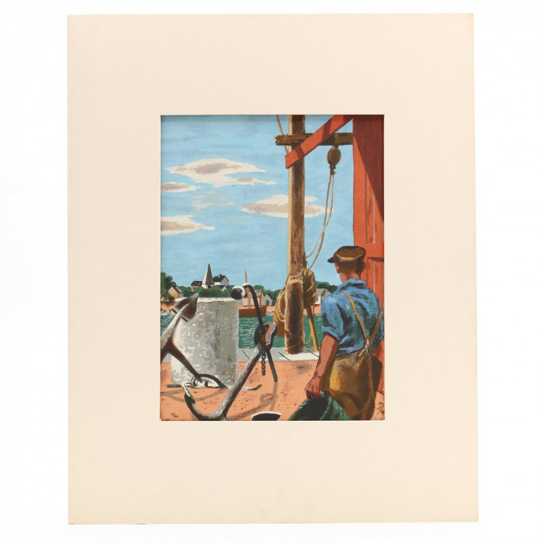 Julian Levi (American, 1900-1982), Untitled (Dock (1 of 3)