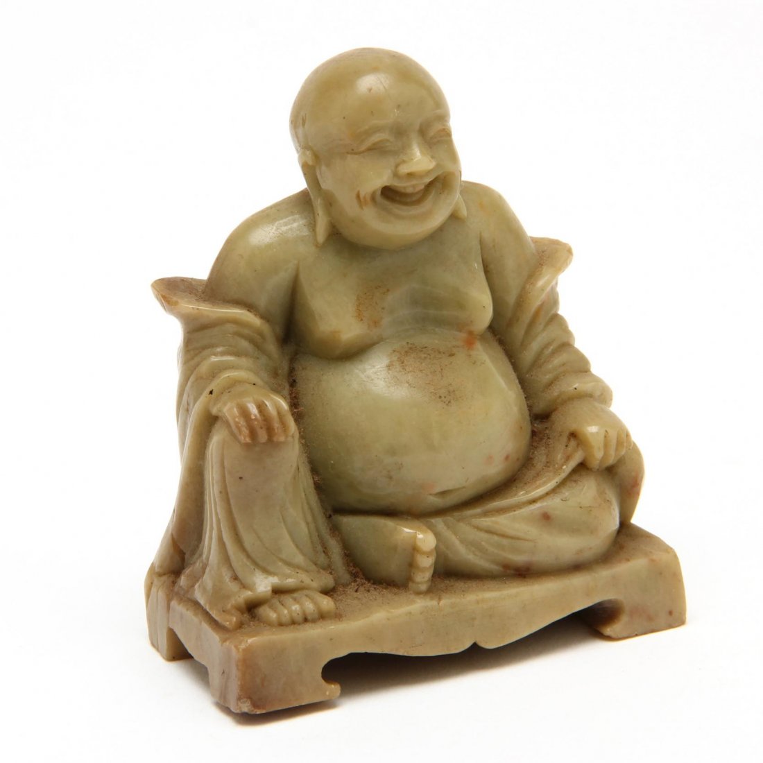 Small Carved Stone Figure of Seated Buddha (1 of 2)