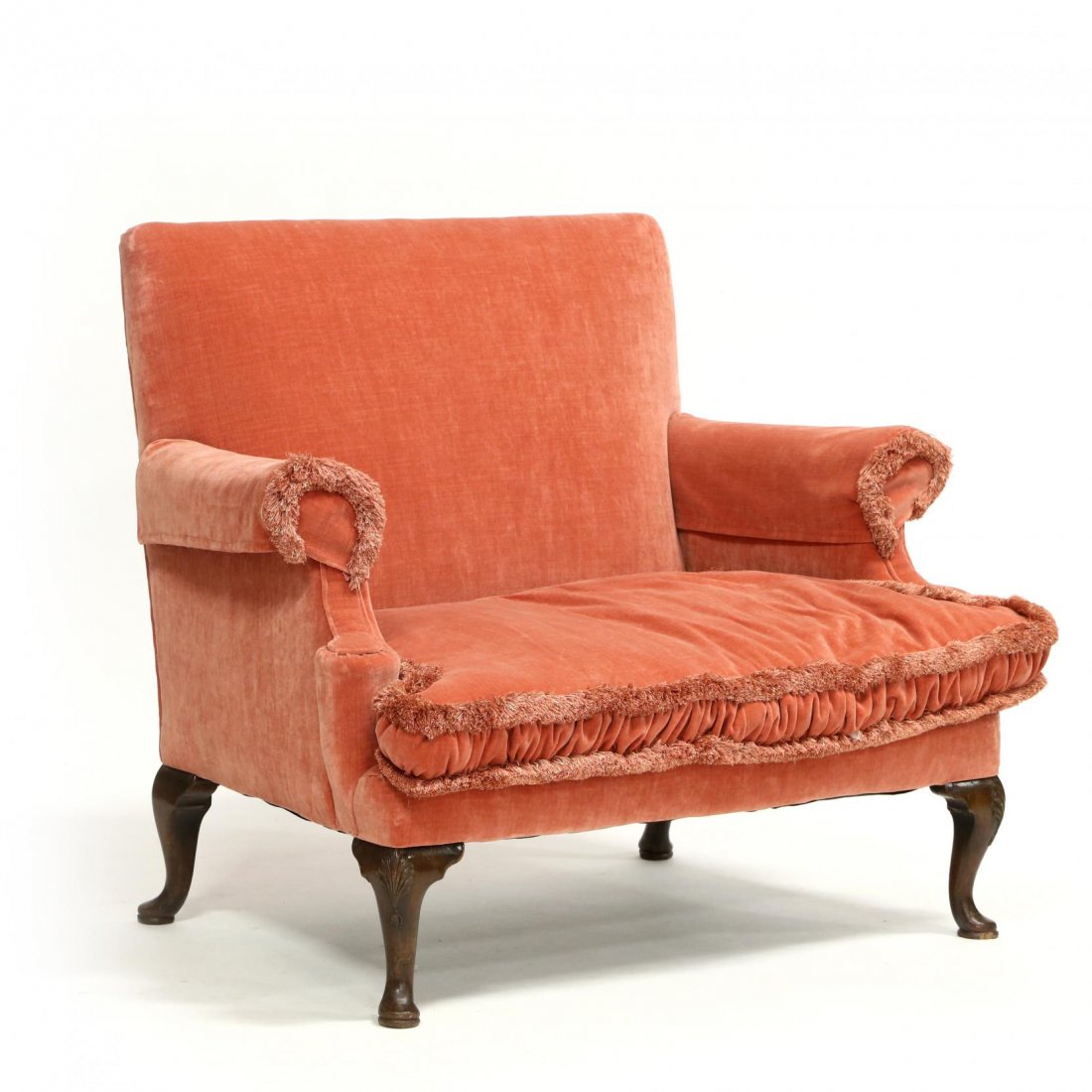 Queen Anne Style Overupholstered Settee (1 of 3)