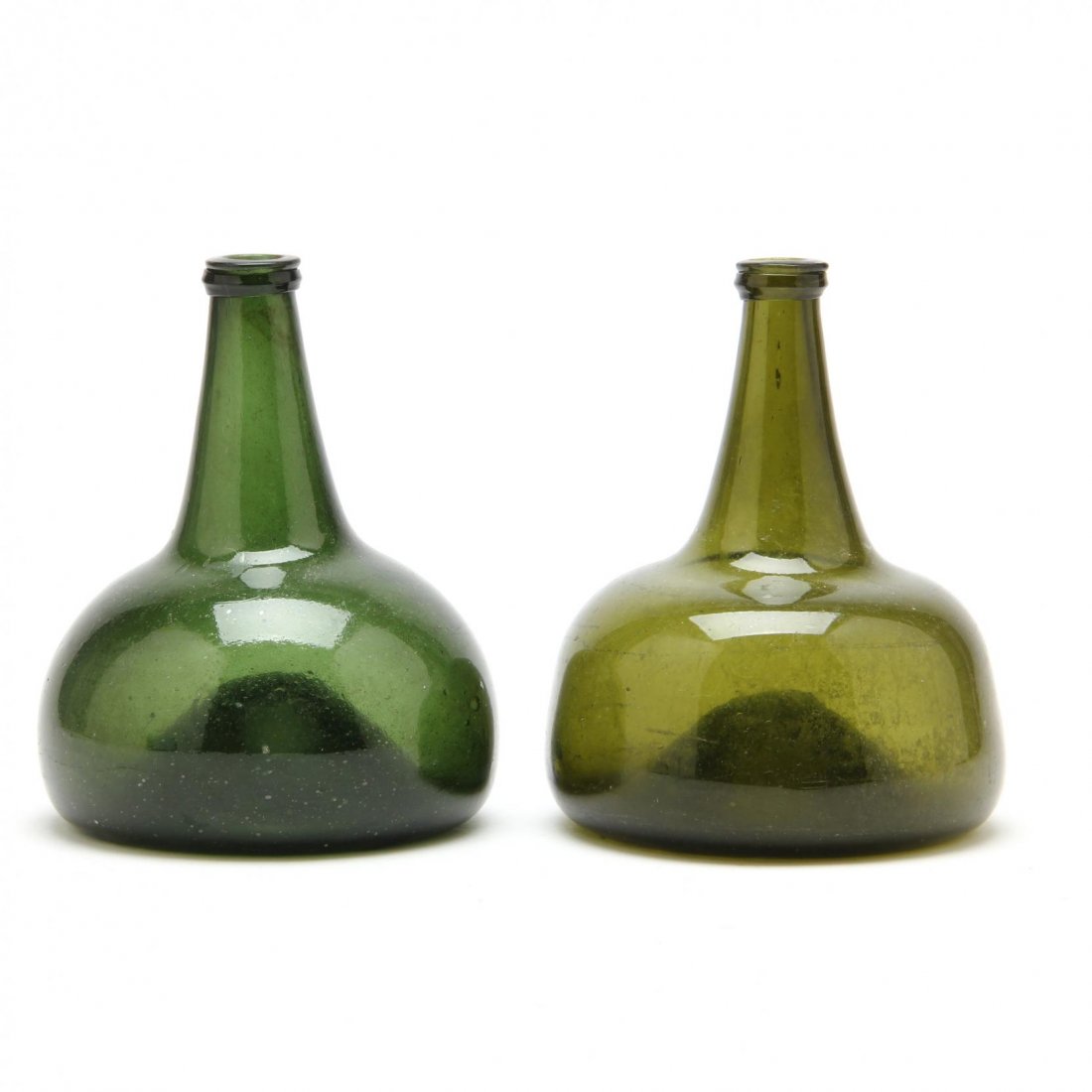Pair of 18th Century Onion Bottles (1 of 3)
