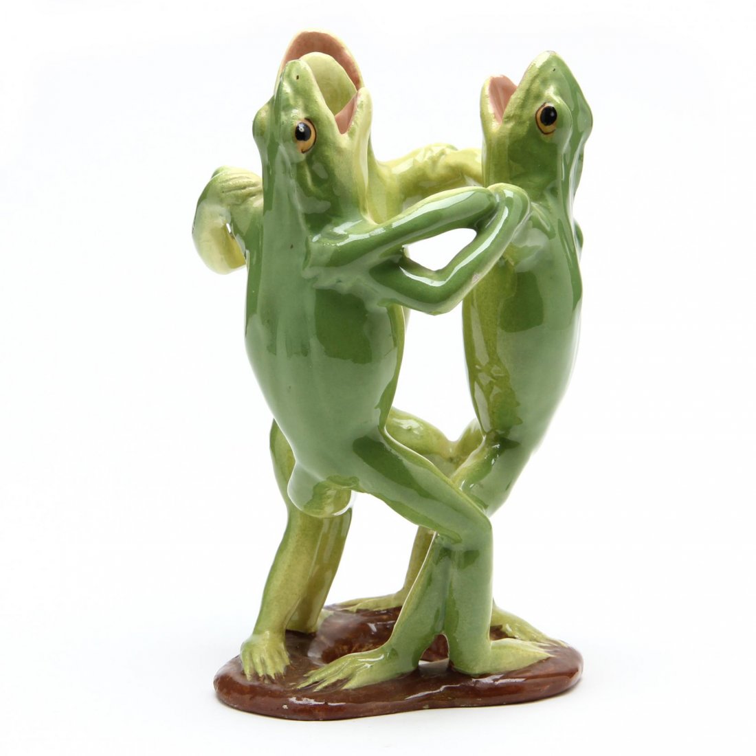 Jerome Massier, Majolica Triple Frog Vase (1 of 3)