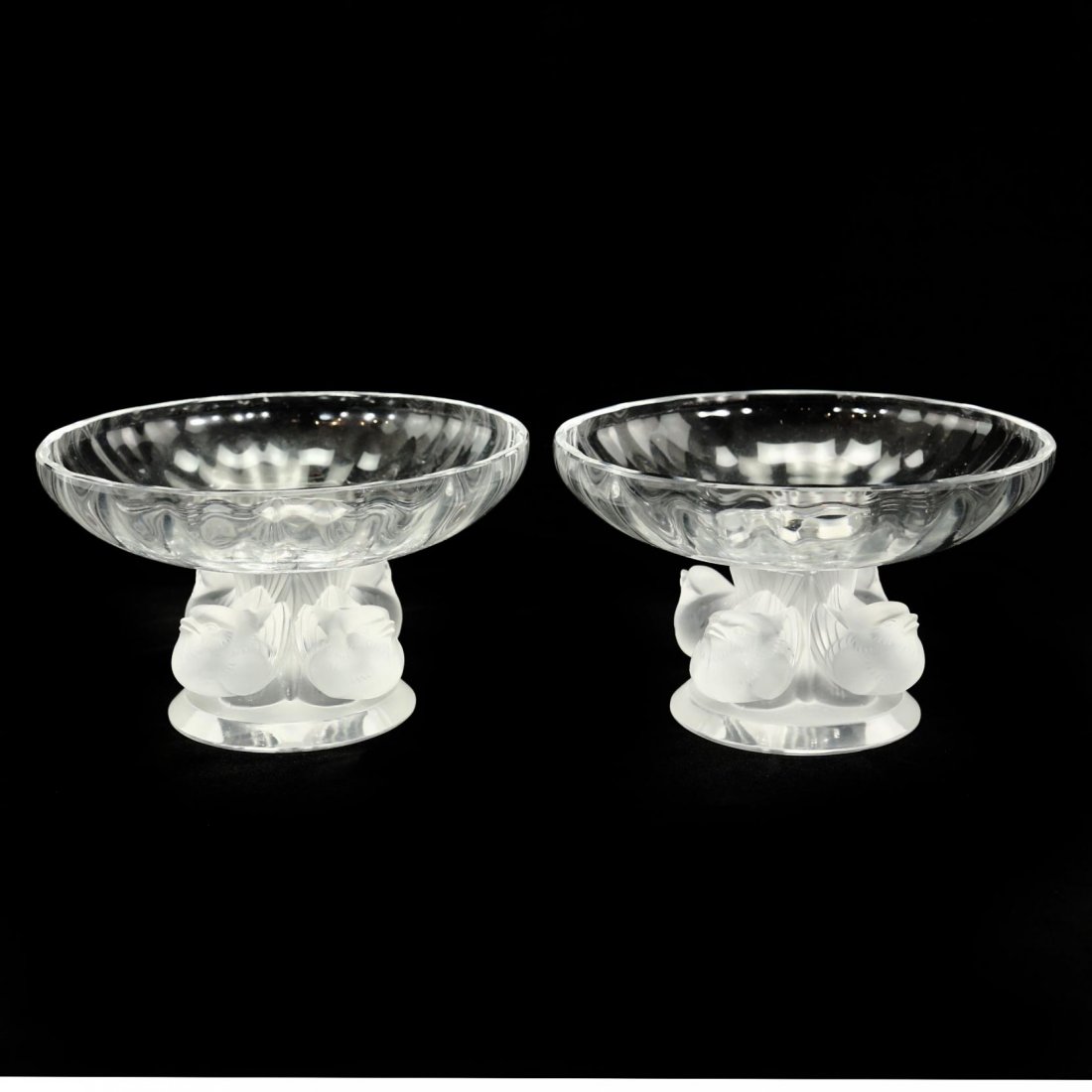 Lalique Crystal, Pair of "Nogent" Bowls (1 of 3)