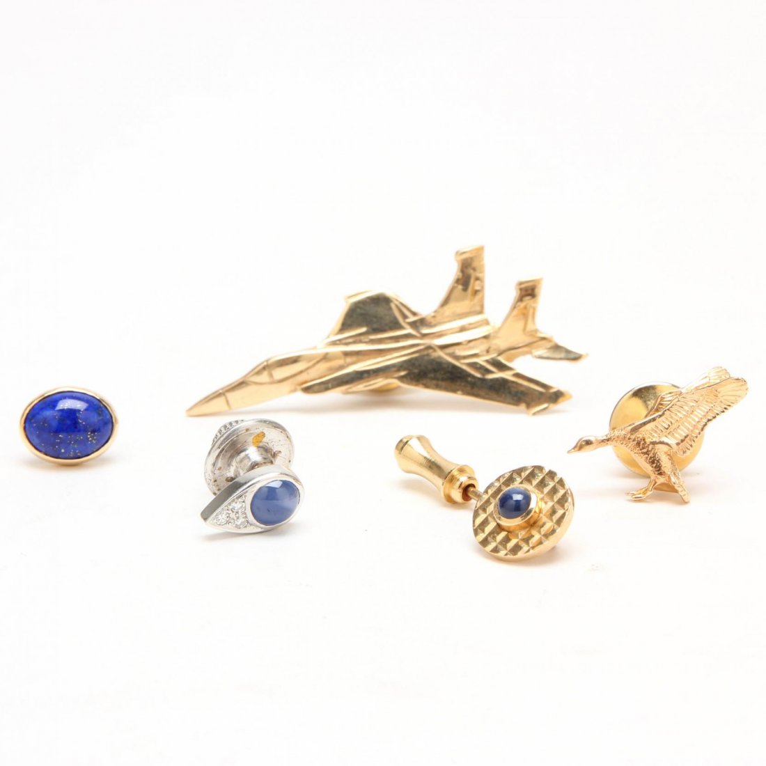 Five 14KT Gold Tie Tacks (1 of 2)