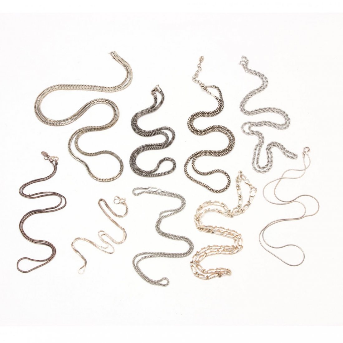 Nine Sterling Silver Chains (1 of 1)