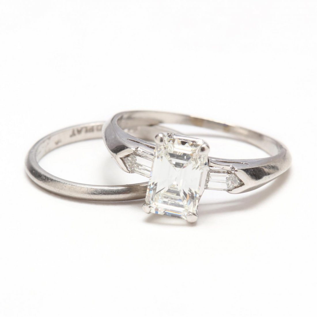 Vintage Platinum and Diamond Ring with Band (1 of 6)