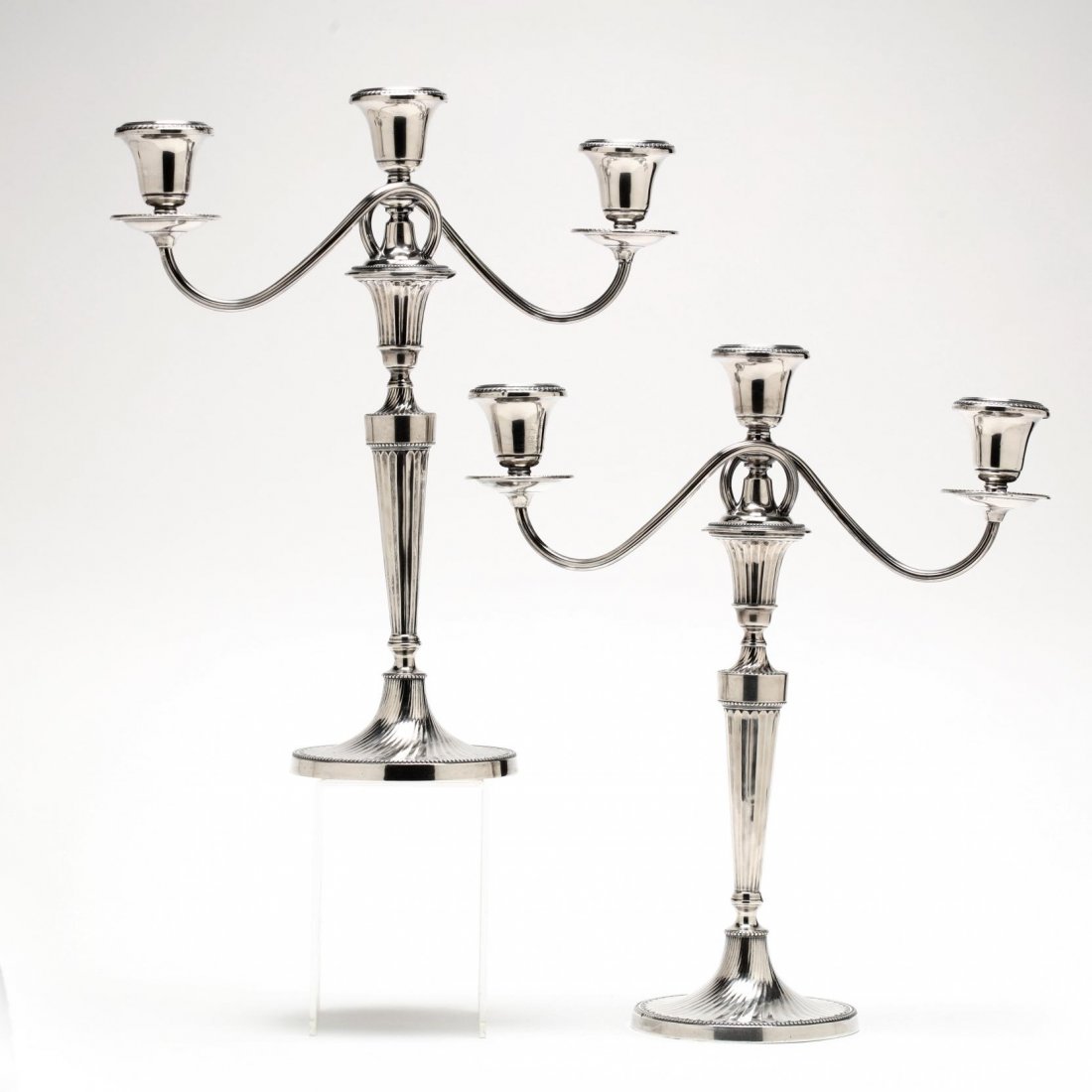 Pair of Neoclassical Style Sterling Silver Candelabra (1 of 6)
