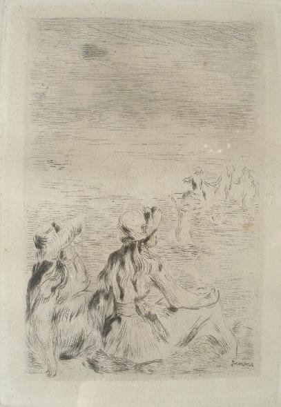 Pierre-August Renoir Etching, "Sur La Plage",