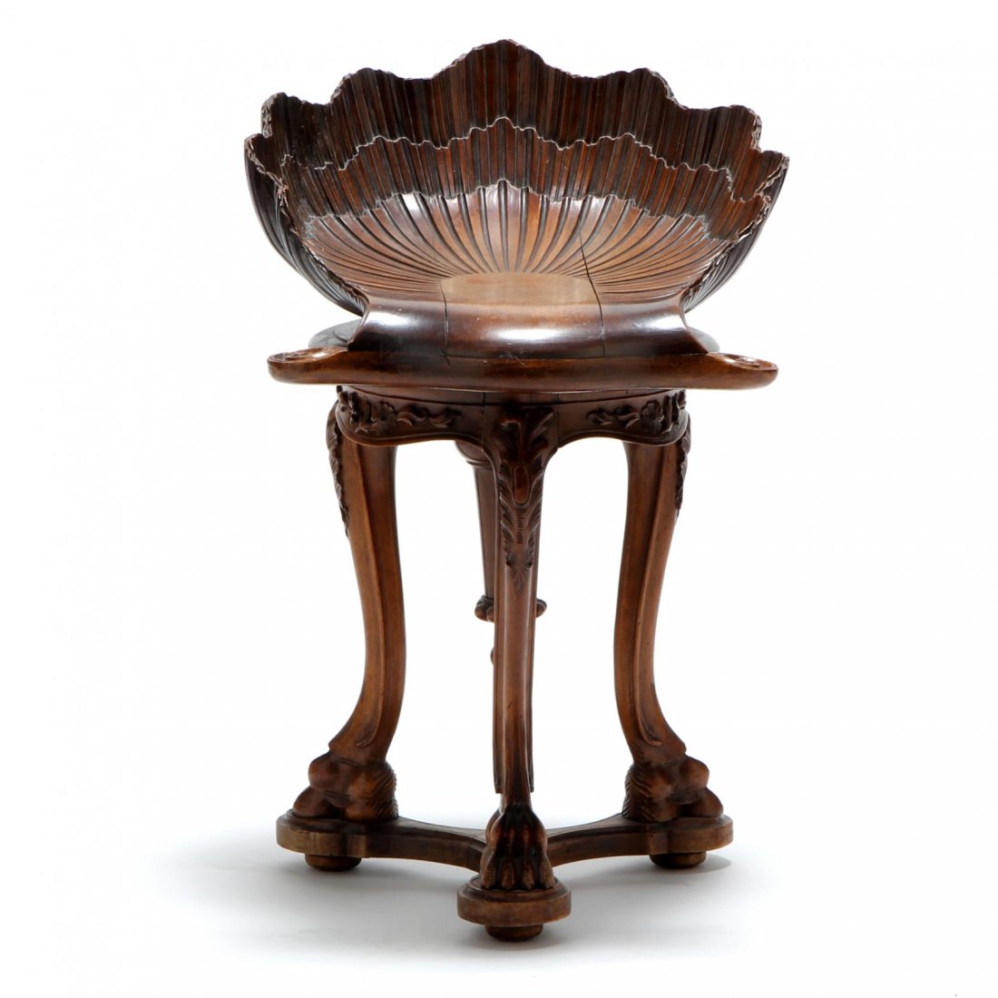 Italian Shell Carved Swivel Stool (1 of 6)