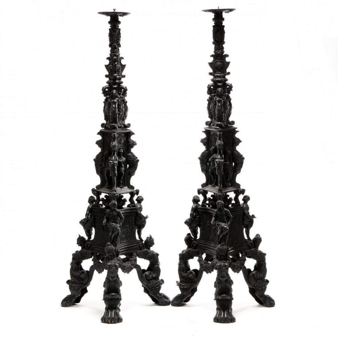 Pair of Italian Monumental Cast Bronze Figural (1 of 10)