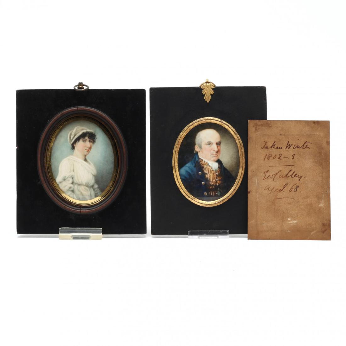 Two Portrait Miniatures Of Identified Sitters English - 