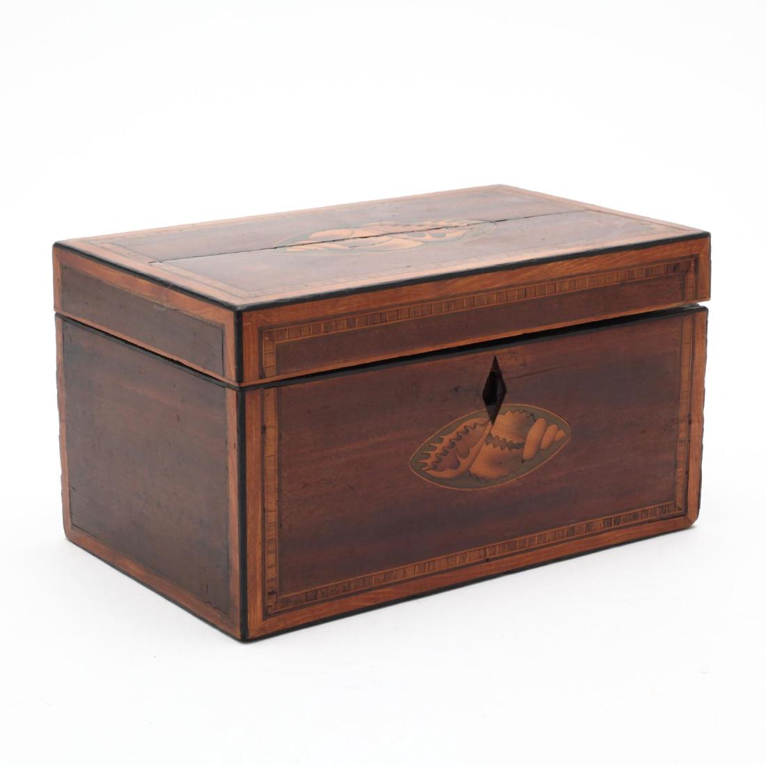Antique Shell Inlaid Tea Caddy (1 of 5)