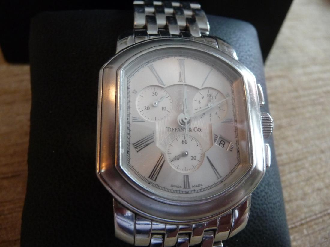 TIFFANY & CO MARK COUPE CHRONOGRAPH BRACELET WATCH/ BOX (1 of 9)