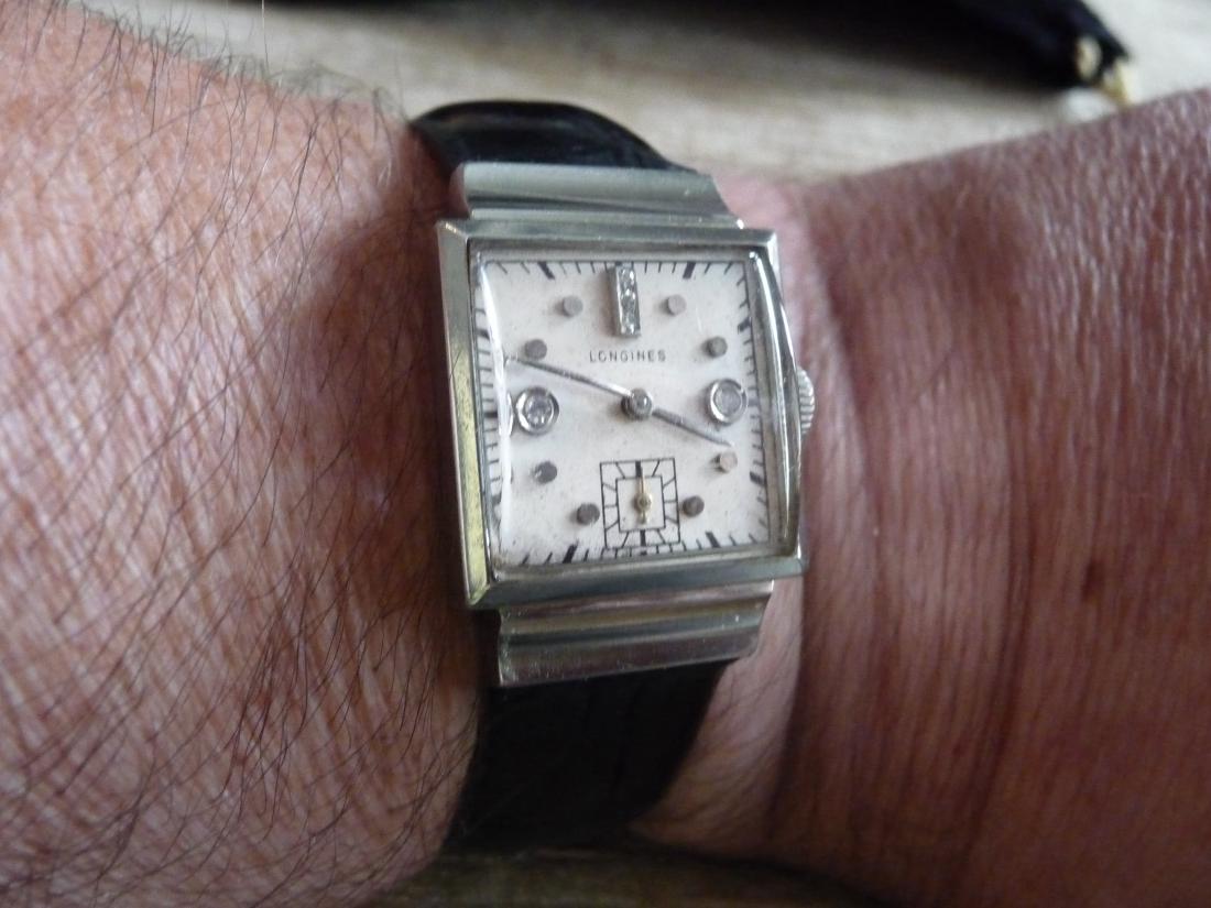 MAN LONGINES DIAMOND ,14K WHITE GOLD WATCH (1 of 8)