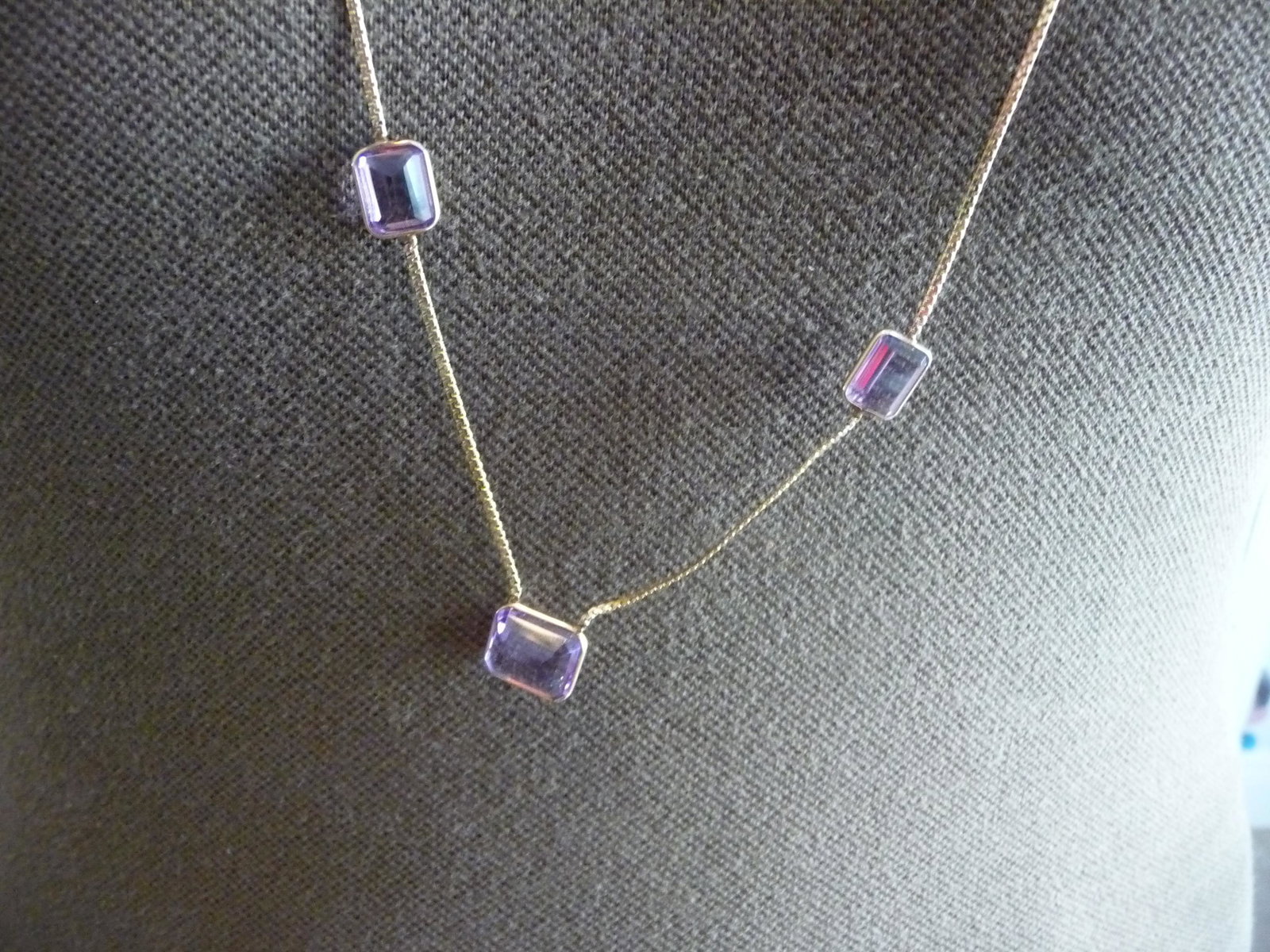 14K AMETHYST LONG CHAIN NECKLACE (1 of 5)