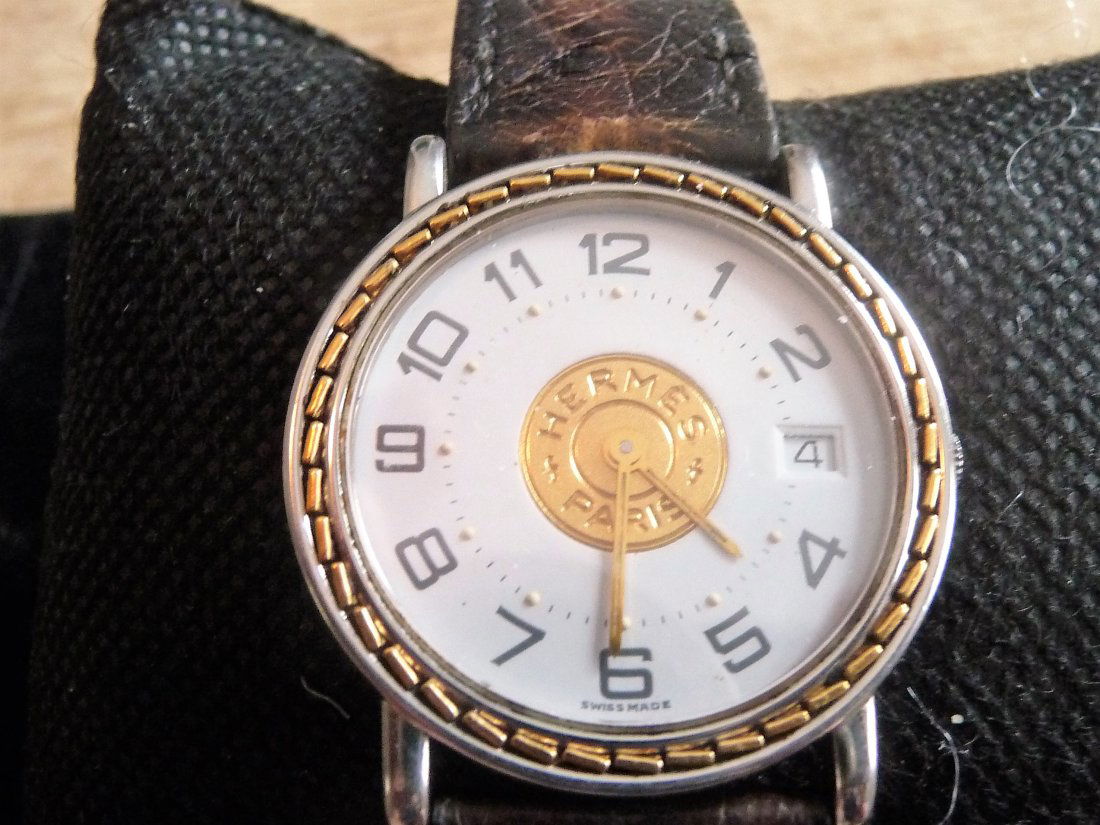 HERMES GOLD AND STAINLESS STEEL SERIE WATCH WITH GIFT BOX (1 of 12)