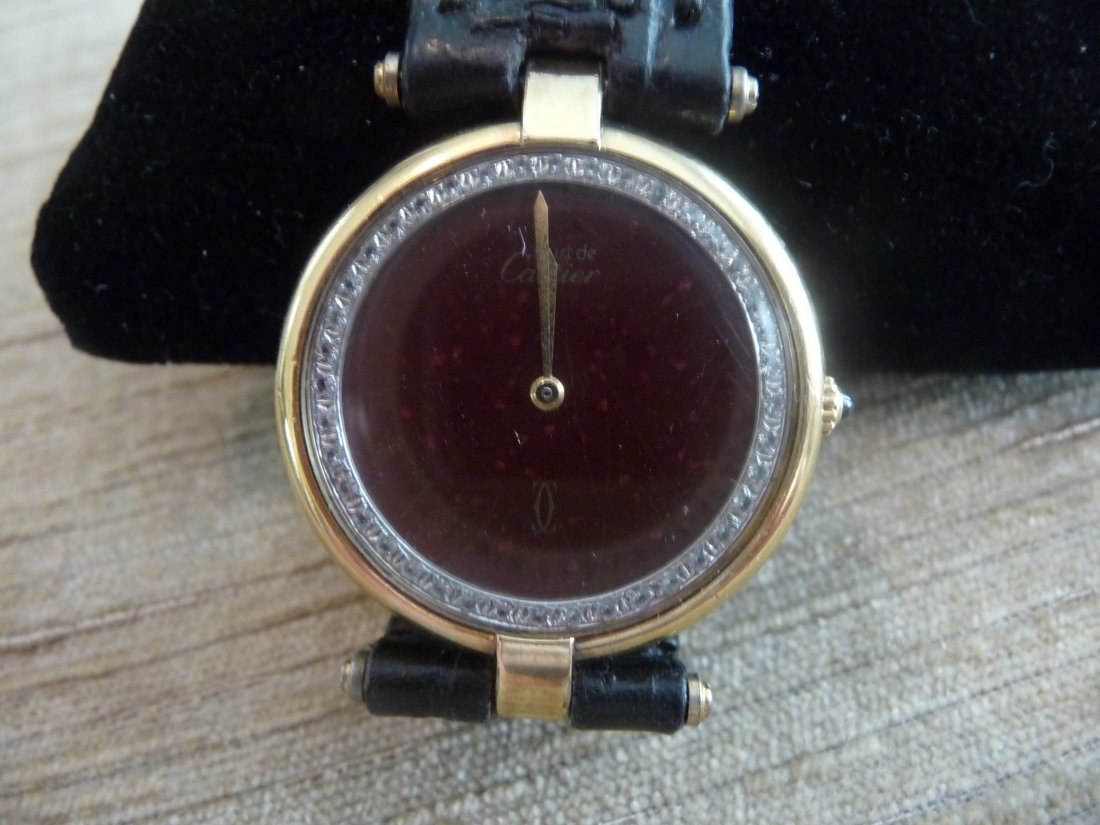 CARTIER 18K VENDOME  DIAMOND WATCH W CARTIER BOX (1 of 14)
