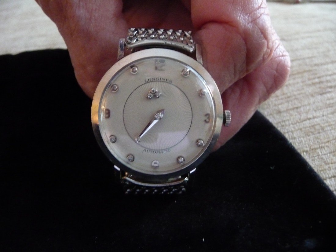 MAN'S LONGINES 14K MYSTERY DIAL DIAMOND WATCH (1 of 8)