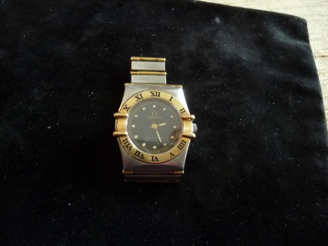 LADIES OMEGA CONSTELLATION DIAMOND 18K WATCH (1 of 8)
