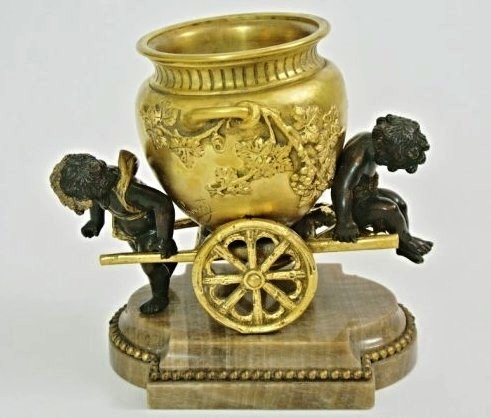 AN IMPOSING 19TH CENTURY BRONZE & MARBLE VASE: An imposing 19th century ormolu and patinated bronze, and marble vase, signed , excellent conditionEstimate $1.000-1.200