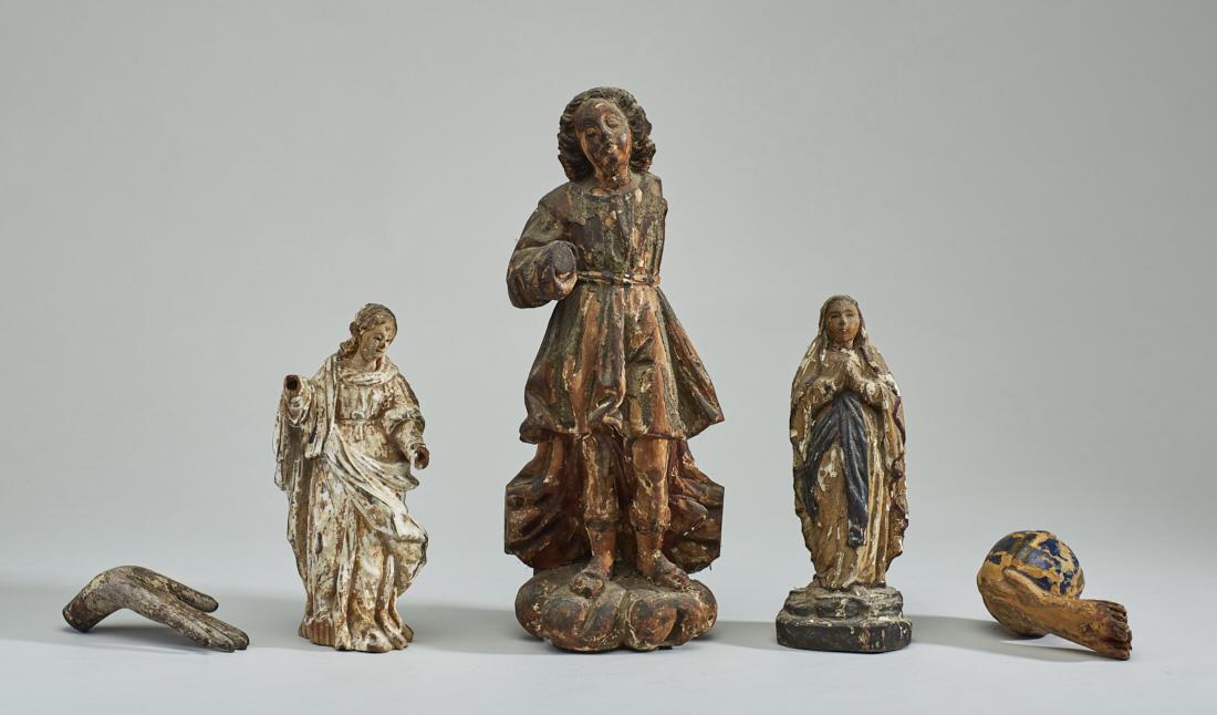Group of Antique Carved Wooden Santos and Buddha (1 of 11)
