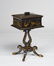English 19C Lacquered Chinoiserie Tea Caddy Stand - 11
