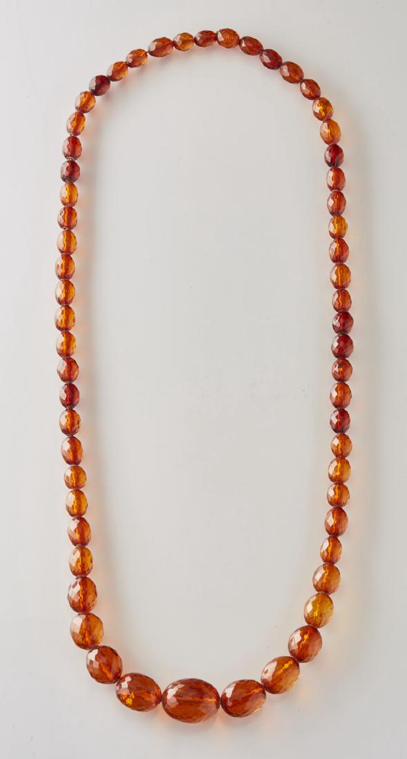 Antique Amber Graduated and Faceted Bead Necklace (1 of 6)