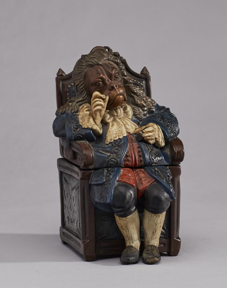 English Dog Face Snuffer Majolica Tobacco Jar (1 of 6)