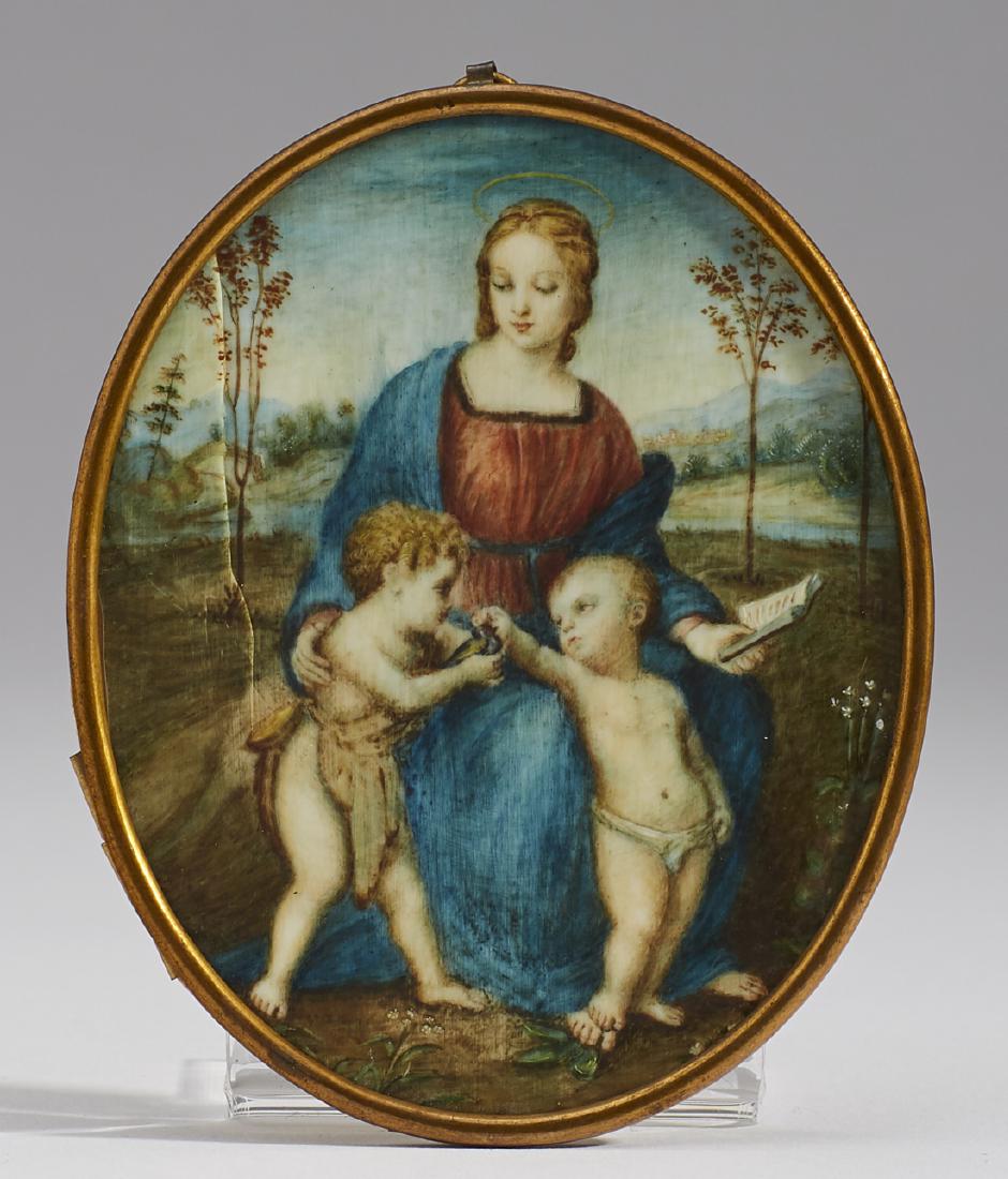 Italian 19C Miniature Painting of Raphael Madonna (1 of 4)
