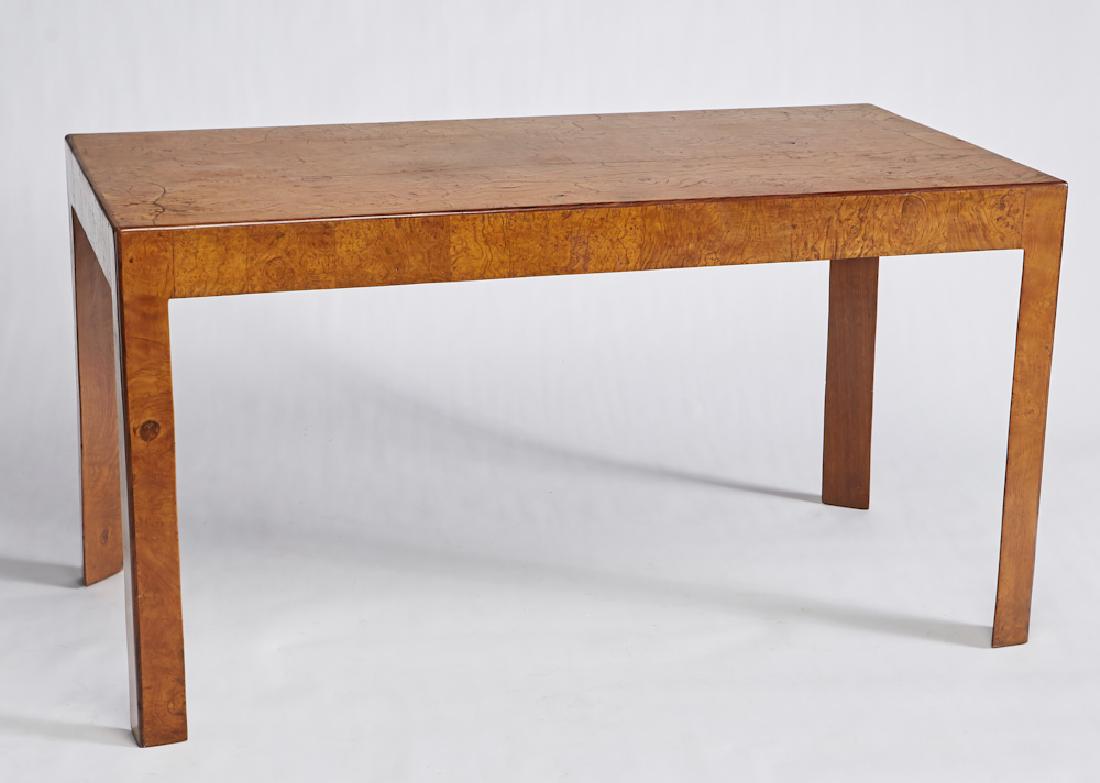 Italian Burl Wood Mid Century Modern Console Table