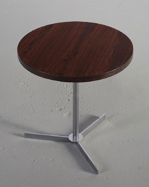 Rosewood Mid Century Modern Chrome Base Side Table