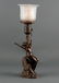 115: Old Art Nouveau Nude Bronzed Spelter Figural Lamp
