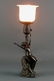 115: Old Art Nouveau Nude Bronzed Spelter Figural Lamp - 3