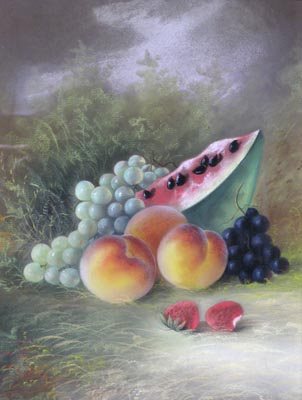John S. Bower, Am. 19C. Pastel Still Life Painting