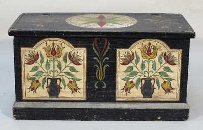 22: Pennsylvania Dutch 19C. Painted Pine Tool Chest - 22: Pennsylvania Dutch 19C. Painted Pine Tool Chest