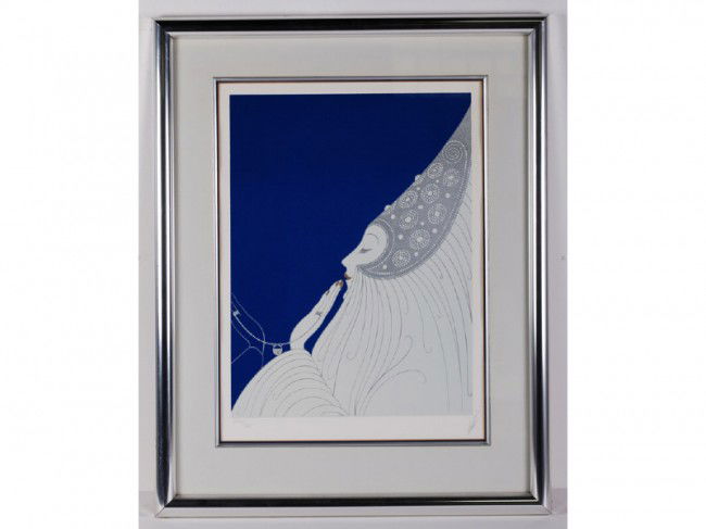 Original Erte "Bride" Serigraph 236/300 Print: Erte (Romaine de Tirtoff) 1892-1990 "Bride" Serigraph, Signed and numbered in pencil 236/300 Measures 17 3/4" x 13 1/2"". Frame measures 28" x 22". In good condition.