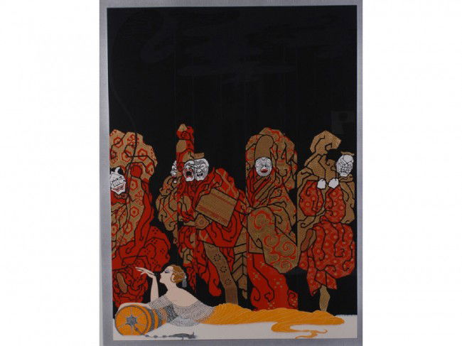 Erte Original "Opium" Serigraph #33/150 ed. Print: Erte (Romaine de Tirtoff) 1892-1990 "Opium" serigraph. Signed and numbered in pencil XXXIII/CL or 33/150. Included with this original hand signed and numbered Erte serigraph on paper, is the original